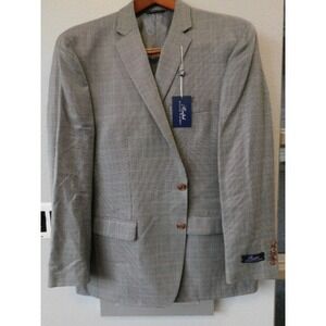 New Ralph Lauren Blazer Men 46R Wool & Silk Grey Tiny Houndstooth Coat jacket